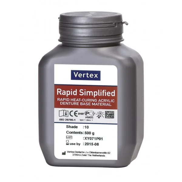 Vertex Rapid Simplified пластмасса для изготовления базисов съемных протезов