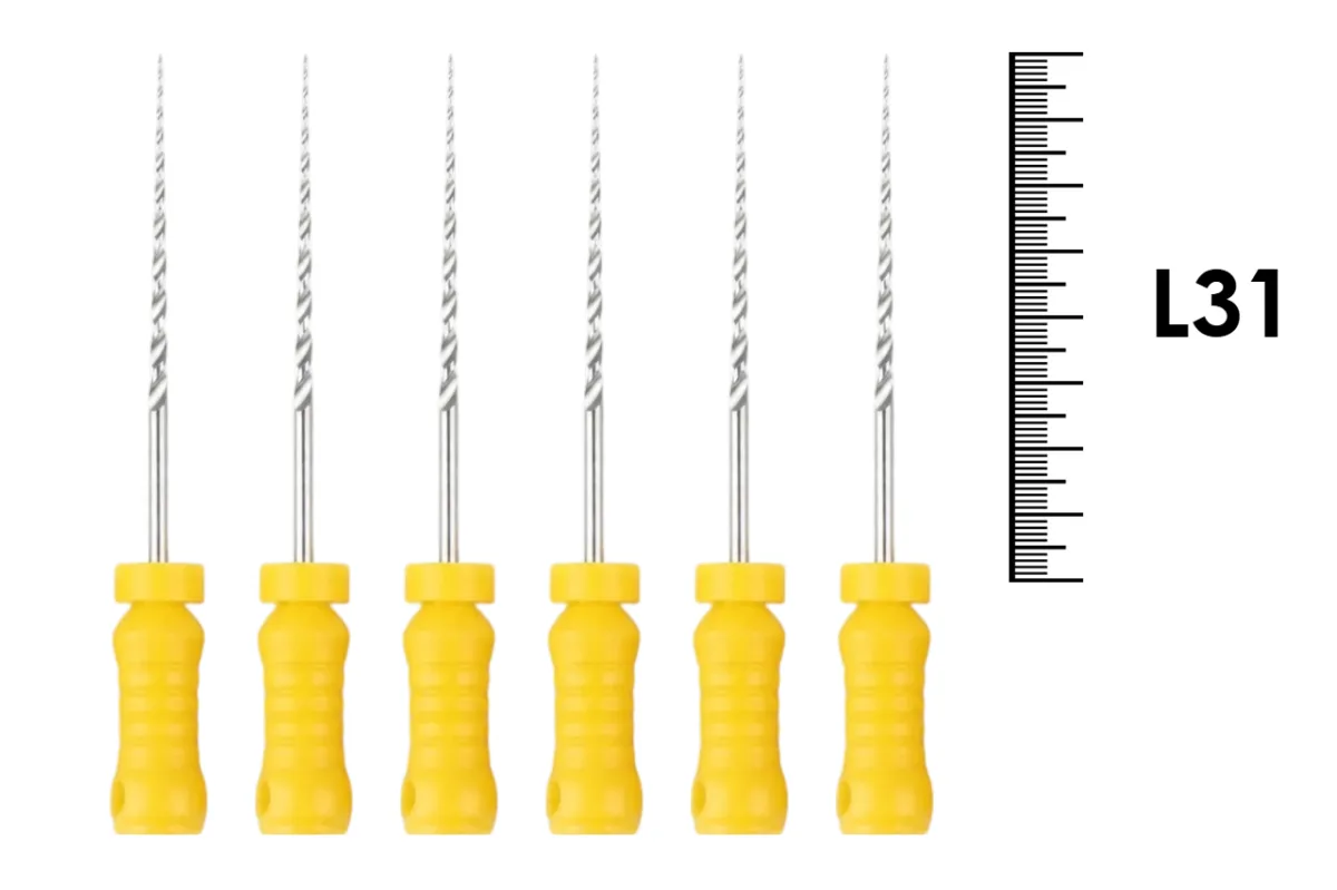 K-Flexofile Golden Medium ReadySteel 31мм №22 (6 шт), Dentsply Sirona - ручные файлы, каналорасширители, укороченный шаг, промежуточные размеры, стерильный блистер