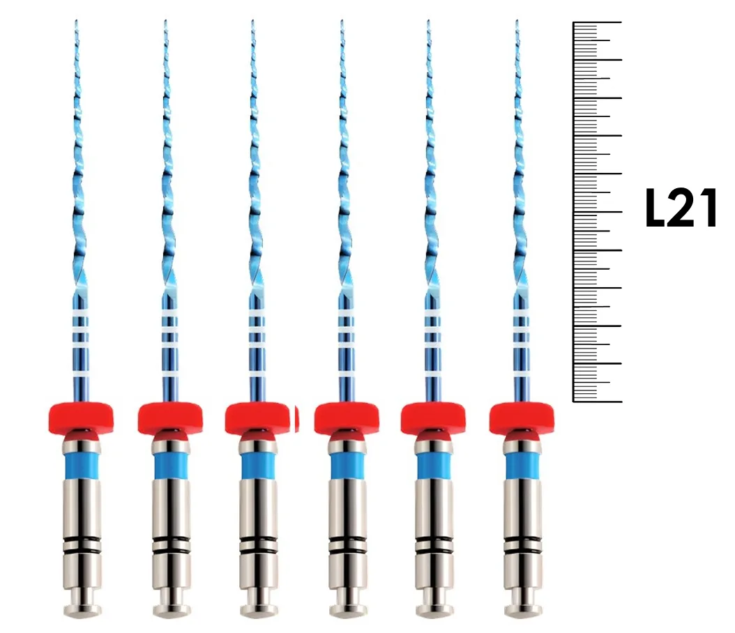 UltraFiles Blue (Heat Activation) 21мм .02 №30 (6 шт), Еврофайл - машинные файлы, никель-титан