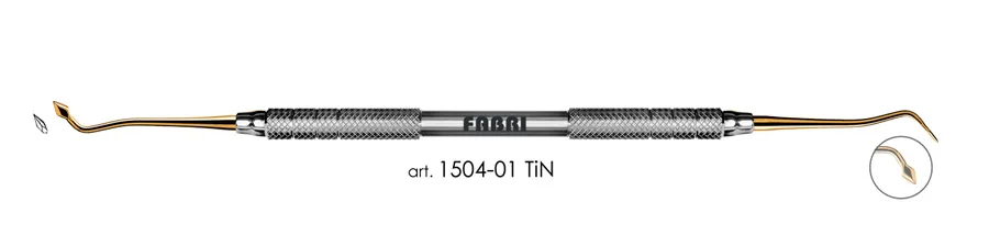 Инструмент 1504-01 TiN, ручка d 6 мм, Fabri - для моделирования (карвер Мэхлюма), покрытие нитрид титана