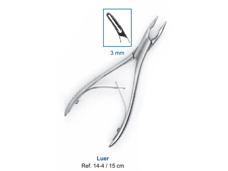 Кусачки костные Luer 15 см, рабочая часть 3 мм 14-4*
