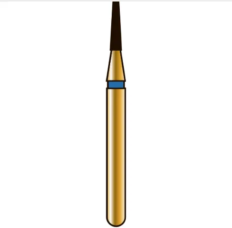 G845 конический с плоским концом, длина 4 мм, ISO 010, хвостовик FG ISO 313, зернистость 105, синее кольцо (5 шт.), Diatech - бор алмазный