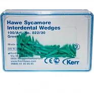 822/30 Клинья Sycamore Interdental деревянные зеленые (100шт), Kerr Hawe