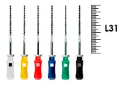 K-Flexofile ReadySteel 31мм №15-40 (6 шт), Dentsply Sirona - ручные файлы, каналорасширители, укороченный шаг, стерильный блистер, ассорти
