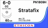 Пронова 6/0, нить 60 см, игла 9.3 мм, кол.реж. 3/8 (1 шт) - нерассасывающийся шовный материал, синяя, CC, 2 иглы, PN1809H