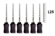 ProTaper Universal Hand use 25мм F4 (6 шт), Dentsply Sirona - ручные файлы, с прогрессирующей конусностью, черные