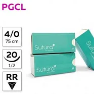 PGCL Poliglecaprone 25 4/0, нить 75 см, игла 20 мм, обр.реж. 1/2 (12 шт) - рассасывающийся шовный материал, игла 302, PGCL74020B4/906-015