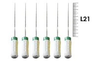 H-File Senseus 21мм №45 (6 шт), Dentsply Sirona - ручные файлы, каналорасширители, супергибкие, силиконовая ручка, стерильный блистер