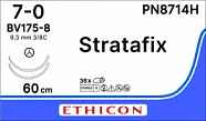 Пронова 7/0, нить 60 см, игла 9.3 мм, кол. 3/8 (1 шт) - нерассасывающийся шовный материал, синяя, MultyPass, 2 иглы, PN8714H
