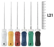 K-Reamer ReadySteel 21мм №45-80 (6 шт), Dentsply Sirona - ручные файлы, каналорасширители, в стерильном блистере, ассорти