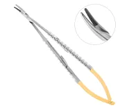 Иглодержатель хирургический изогнутый Micro-Nadelhalter TC, 18 см, 40-96TC*