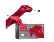 Перчатки Benovy нитриловые красные (100шт) L