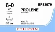 Prolene 6/0, нить 60 см, игла 9,3 мм х 2, СС 3/8 (36 шт) - нерассасывающийся шовный материал, синий, EVERPOINT, EP8807H