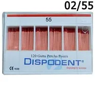 Штифты гуттаперчевые 02 №55 120шт.  Dispodent