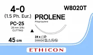 Prolene 4/0, нить 45 см, игла 26 мм, Прайм реж. 3/8 (12 шт) - нерассасывающийся шовный материал, синий, W8020T