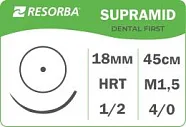 Супрамид 4/0 (1,5) (HRT 18), нить 50 см (1 шт) - нерассасывающийся шовный материал, синтетическая монофиламентная нить, 6061