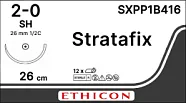 Stratafix Spiral PDS Plus 2/0, нить 30 см, игла 26 мм, кол. 1/2 (1 шт) - рассасывающийся шовный материал, SXPP1B416