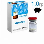 OsteoBiol Apatos Mix (свиной) 1,0г (0,6-1,0 мм)-Гранулы из смеси губчатой и кортикальной кости без коллагена.