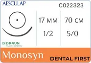 Моносин 5/0 (1), нить 70 см, игла 17 мм, кол. 1/2 (36 шт) - рассасывающийся шовный материал, HR17, C0022323