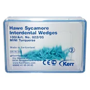 822/05 Клинья Sycamore Interdental деревянные бирюзовые (100шт), Kerr Hawe