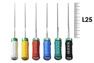 H-File Senseus 25мм №45-80 ассорти (6 шт), Dentsply Sirona - ручные файлы, каналорасширители, супергибкие, силиконовая ручка, стерильный блистер
