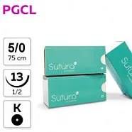 PGCL Poliglecaprone 25 5/0, нить 75 см, игла 13 мм, кол. 1/2 (12 шт) - рассасывающийся шовный материал, игла 302, PGCL75013B0/906-017