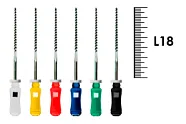 K-Flexofile ReadySteel 18мм №15-40 (6 шт), Dentsply Sirona - ручные файлы, каналорасширители, укороченный шаг, стерильный блистер, ассорти