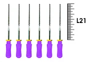Flexofile Senseus 21мм №10 (6 шт), Dentsply Sirona - ручные файлы, каналорасширители, укороченный шаг, стерильный блистер