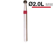 Бор алмазный 001.020L удлиненный шар FG d=020L (красный (1 шт.), МонАлиТ