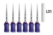 ProTaper Universal Hand use 31мм S1 (6 шт), Dentsply Sirona - ручные файлы, с прогрессирующей конусностью, фиолетовые