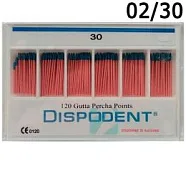 Штифты гуттаперчевые 02 №30 (120шт.)  Dispodent