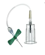 Игла-бабочка с держателем для флаконов для гемокультур (safety 21Gx3/4 30 см, зеленая, 0,8х19 мм)