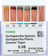 Гуттаперчевые штифты 06/45 (60шт), Roeko Coltene