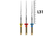 ProTaper Next Assortment 31мм X1-X3 (3 шт), Dentsply Sirona - машинные файлы, NiTi, с переменной конусностью, стерильные, красные/синие/желтые