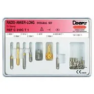 Radix Anker Long Integral Set №2 - комплект титановых штифтов. Набор: 12 штифтов, пенетрационный дриль, алмазная внутрикан.фреза, спиральный бор, калибратор, ключ, мандрель, лентуло  Dentsply