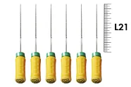 H-File Senseus 21мм №50 (6 шт), Dentsply Sirona - ручные файлы, каналорасширители, супергибкие, силиконовая ручка, стерильный блистер