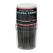 Зубочистки GLOBAL WHITE чёрные Ultra Care 200 шт