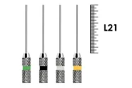 Finger Plugger Assortment L21 №1-4 (4 шт), Dentsply Sirona - уплотнитель гуттаперчи для вертикальной конденсации, ручной, нержавеющая сталь, ассорти