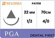 ПГА Ресорба 4/0 (HS 22), нить 70 см - рассасывающийся шовный материал, неокрашенный, PA11118