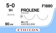 Prolene 5/0, нить 90 см, игла 26 мм х 2, кол. 1/2 (12 шт) - нерассасывающийся шовный материал, синий, F1880