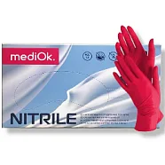 Перчатки нитриловые MediOk красные S 100 шт (50 пар) 