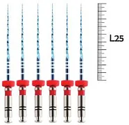 UltraFiles Blue (Heat Activation) 25мм .06 №25 (6 шт), Еврофайл - машинные файлы, никель-титан