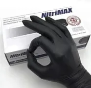 Перчатки гигиенические нитриловые NitriMax, черные M (100 шт)