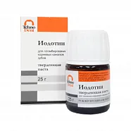 Йодотин нетвердеющая паста (25 гр) на основе йодоформа, хлорфенола, камфоры