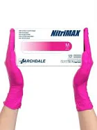 Перчатки NitriMAX плотность 3,5г смотровые, нитрил.нестерил.неопудр.текстур., цвет: фуксия 50 пар, р-р L