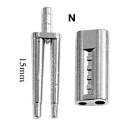 Би-пины со втулками Bi-V-Pin with Sleeve,15мм,никелированые.,с резиновой подкладкой, 100шт., Song Young
