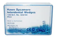 822/50 Клинья Sycamore Interdental деревянные синие (100шт), Kerr Hawe