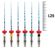 UltraFiles Blue (Heat Activation) 25мм .02 №15-40 ассорти (6 шт), Еврофайл - машинные файлы, никель-титан