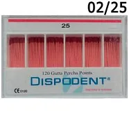 Штифты гуттаперчевые 02 №25 (120шт.)  Dispodent