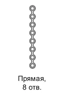 Микропластина прямая, 8 отверстий, толщина 0.6 мм (404.02)